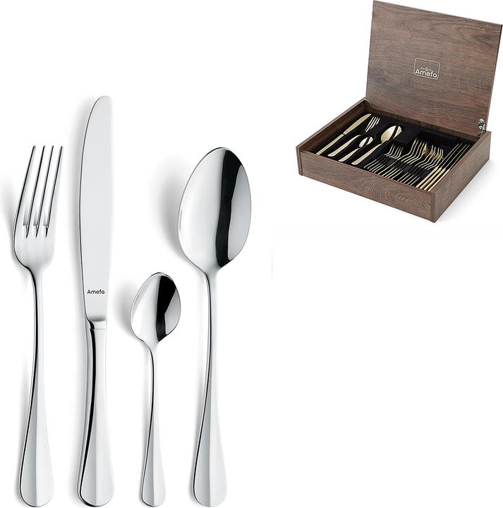 Amefa Cutlery set 24 pcs. baguette luxury wooden box (24 Piece, Cutlery set)