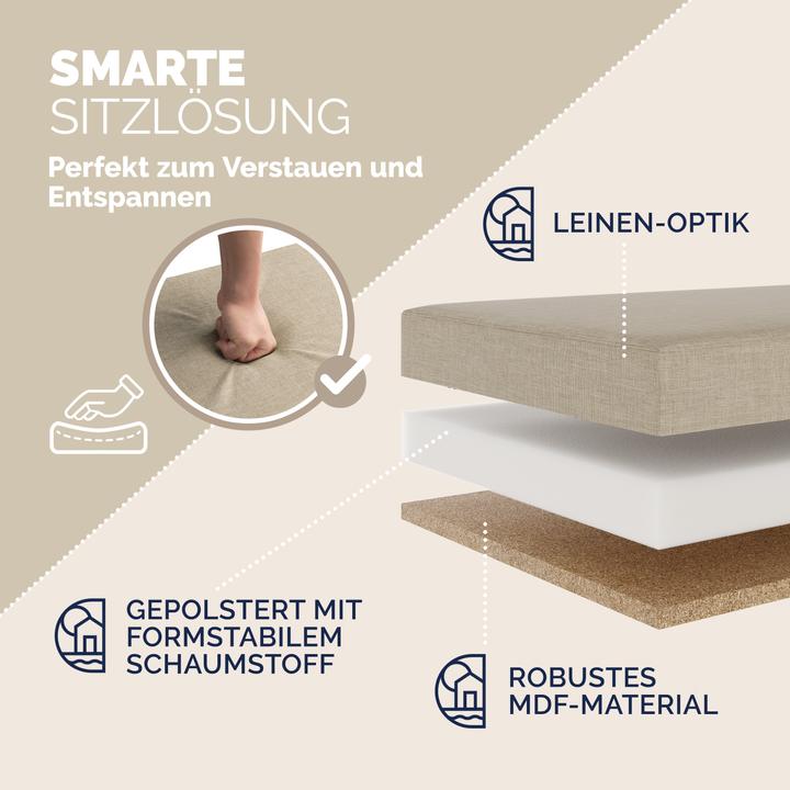 Produktbild Casaria Sitztruhe mit Stauraum (115 cm)