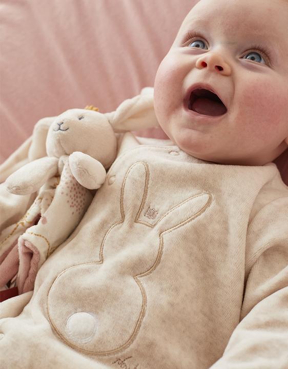 Immagine prodotto Noukies Tuta in velluto con coniglio beige taglia 80 (80)