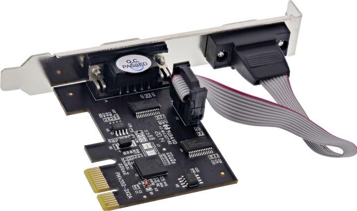 Actual product image Longshine Controller PCIe 2x Serial RS232 - Interface Card - PCI Express