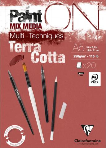 Image du produit Clairefontaine Aquarellblock Paint ON Terracotta A5 (250 g/m², 400 x)