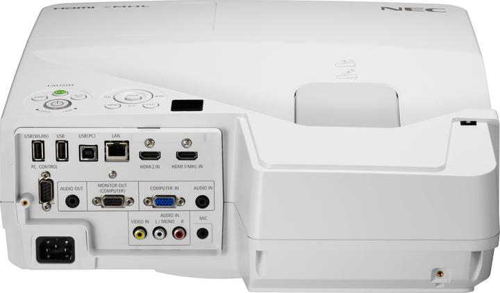 Actual product image NEC UM301W Ultra-short throw Projector LCD incl.wall mount WXGA 3000ANSILumen (WXGA, 3000 lm, 0.36:1)
