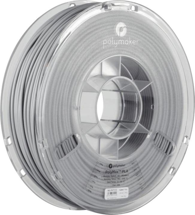 Actual product image Polymaker PA06013 PolyMAX Tough Filament Tough PLA high stiffness, high tensile strength (Though PLA, 2.85 mm, 750 g, Grey)