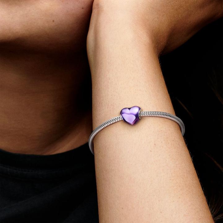 Produktbild Pandora Violettes Metallic Herz Charm (Silber 925, Emaille)