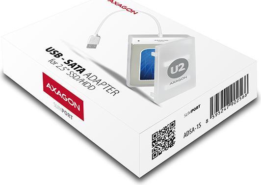 Immagine prodotto Axagon ADSA-1S6 Adattatore SLIMPort, USB 2.0, 2.5" SSD/HDD, SATA - con custodia (2.5")