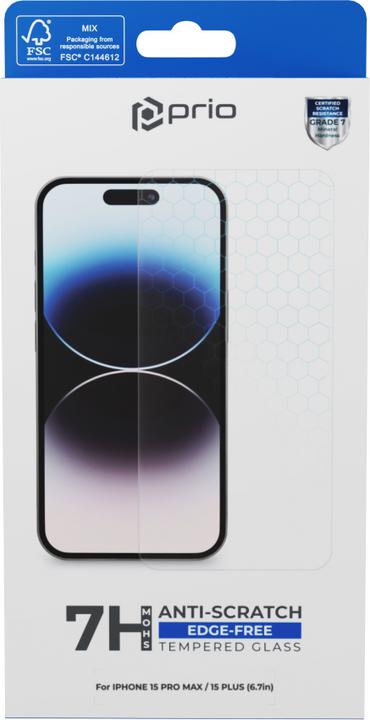 Actual product image prio Screen Protector Glass (1 Piece, Apple iPhone 15 Plus, Apple iPhone 15 Pro Max)