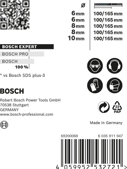 Productafbeelding Bosch Professional Zubehör EHammer boren set (6, 8, 10 mm)
