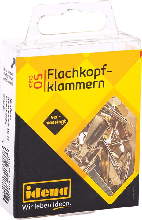 Actual product image Idena Flat head staples 50pcs., brass-plated (50 x)