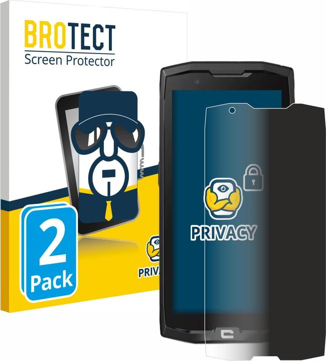 Productafbeelding BROTECT Anti-spionnetje privacyfolie Beschermfolie tegen blauw licht (2 Stuk, Crosscall Core X4)