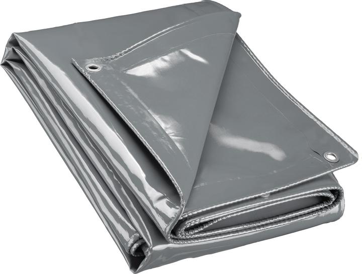 Produktbild Wiltec Abdeckplane wetterfest grau 3x4m Polyester Plane Ösen 650g/m² Gartenplane (3 x 4 m)
