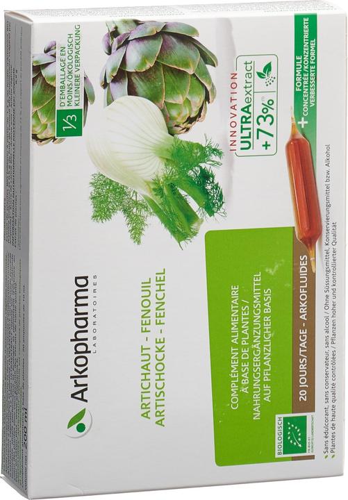 Immagine prodotto Arkopharma Arkofluide Bio Artischocke-Fenchel (40 Pezzo/i, Fiala, 371 g)
