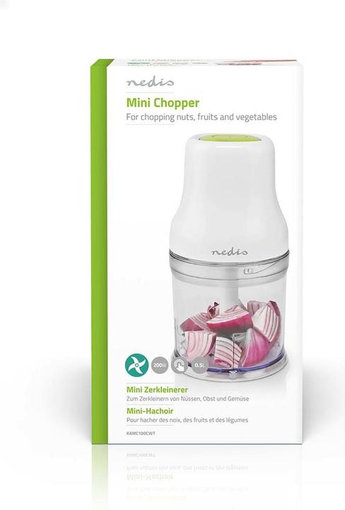 Actual product image Nedis KAMC100CWT Food Chopper 200 W 0.5 l Plastic 1-Speed Turbo Function White (500 ml, 200 W)