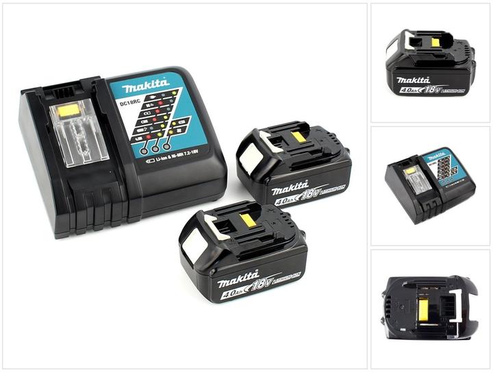 2x Makita BL1840B battery 4.0 Ah, 1x Makita DC18RC charger