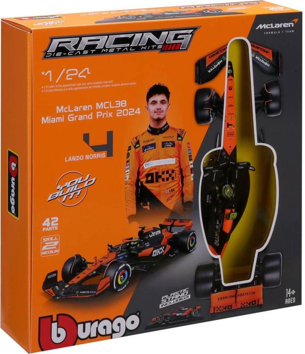 Produktbild Bburago McLaren F1 MCL38 1/24 Kit Norris 2024