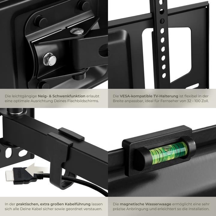 Produktbild tectake TV Wandhalterung (Wand, 60", 60 kg)