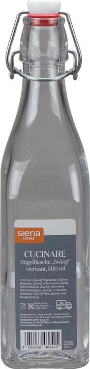 Actual product image Siena Home Cucinare" swing-top bottle 500 ml square (12 pcs., 0.50 l)