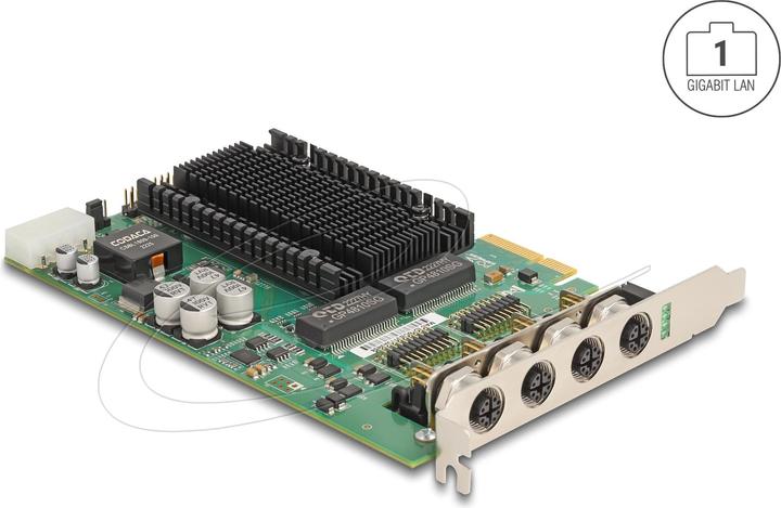 Produktbild Delock PCI Express x4 Karte zu 4 x M12 Gigabit LAN PoE+ (PCI-E x4)