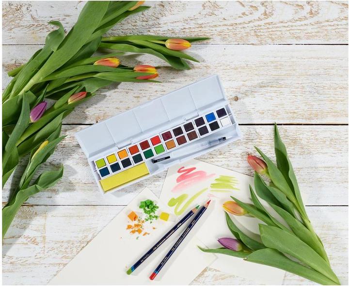 Actual product image Derwent Inktense Paint 24 Pan Palette (603054) (White)
