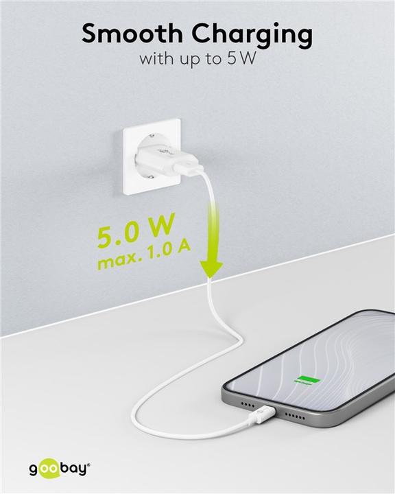 Produktbild Goobay USB-A Ladegerät Slim (5 W)