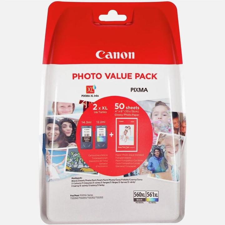 Immagine prodotto Canon Cartuccia d'inchiostro PG560XL/CL561XL - Colore e nero + sacchetto di restituzione (Can560P561BCMYB)