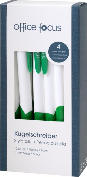 Actual product image Office focus Kugelschreiber Focus 1 mm Mine, Grün, 12 (Green, 12 x)