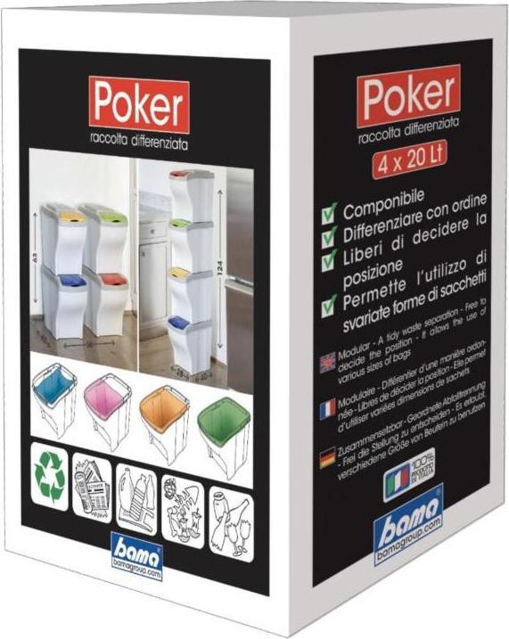 Actual product image Bama PATTUMIERAPOKER SET 4 pcs. - modular COL. (80 l)