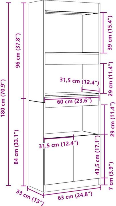 Immagine prodotto VidaXL Louiza (63 x 33 x 180 cm)