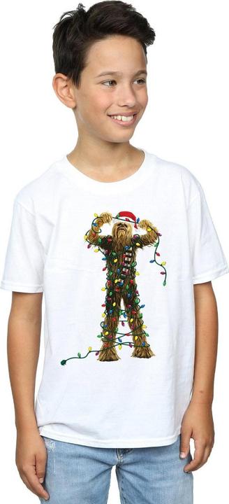 Actual product image Star Wars Boys Chewbacca Christmas Lights T-Shirt (128)