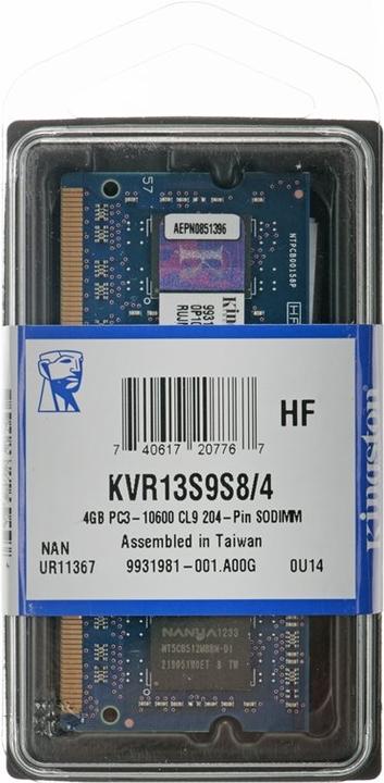 Produktbild Kingston ValueRAM (1 x 4GB, 1333 MHz, DDR3-RAM, SO-DIMM)