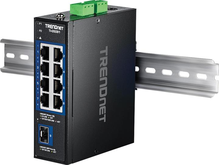 Produktbild Trendnet 9-PORT INDUSTRIAL 2.5G DIN-RAIL (8 Ports)
