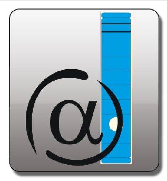 Actual product image Alpha-Label Rückenschild, selbstklebend, lang/breit, blau, 100 Rückenschild