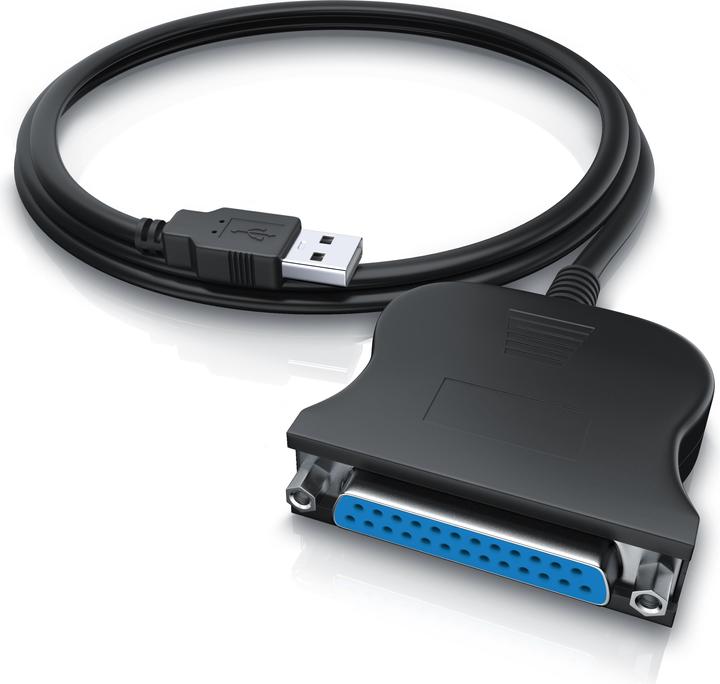 Produktbild CSL USB A auf Parallel Adapter LPT 25pol. - D-SUB DE 25 zu USB Typ A, 90 cm, Druckerkabel, Adapterkabel (1 m, Parallel (Drucker))