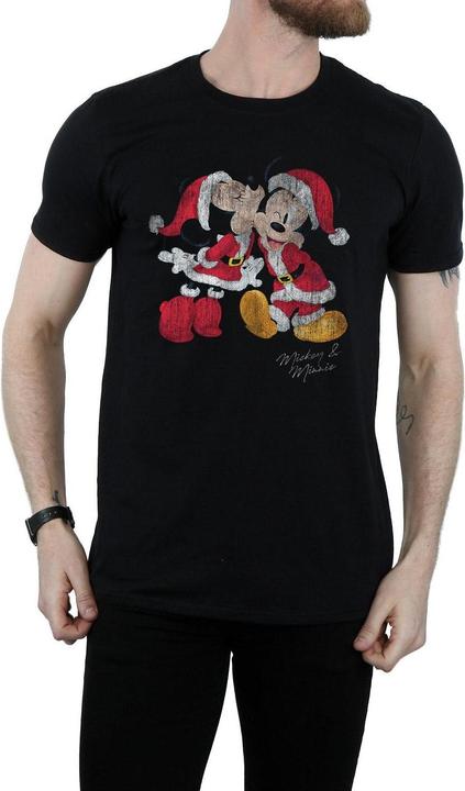 Immagine prodotto Disney Mickey And Minnie Christmas Kiss Maglietta Uomo (L)