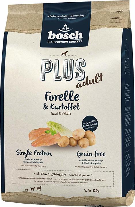 Actual product image Bosch Petfood Dog Adult HPC Plus TROUT with trout (grain-free, single protein) 2,5kg (Adult, 1 pcs., 2500 g)