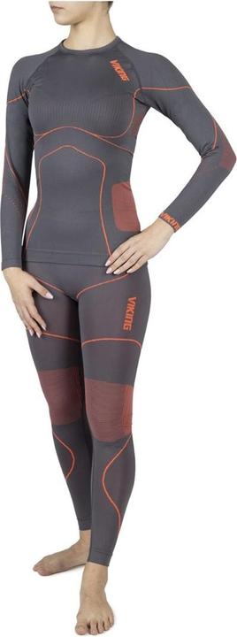 Produktbild Vikingsports VIKING Thermounterwäsche Damen Set Hose und Longsleeve Funktionsunterwäsche Mia Set, 35 grau/orange