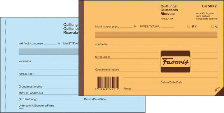 Produktbild Favorit Durchschreibebuch Quittungen mit Selbstdurchschreibepapier (150 x)