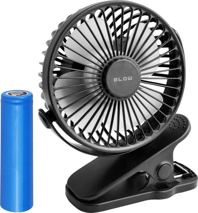Image du produit Blow Ventilateur de table avec clip 10 cm USB + batterie noire