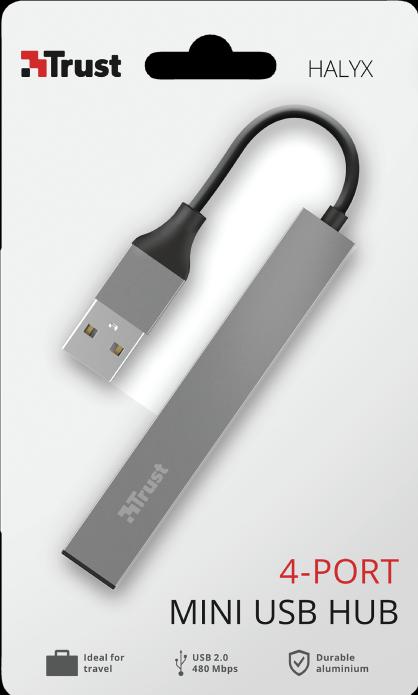 Produktbild Trust I/O-HUB MINI-USB 4PORT/23786 (USB-A, 4 Ports)