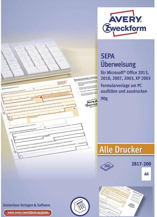 Produktbild Avery Überweisung/Zahlschein (200 x)