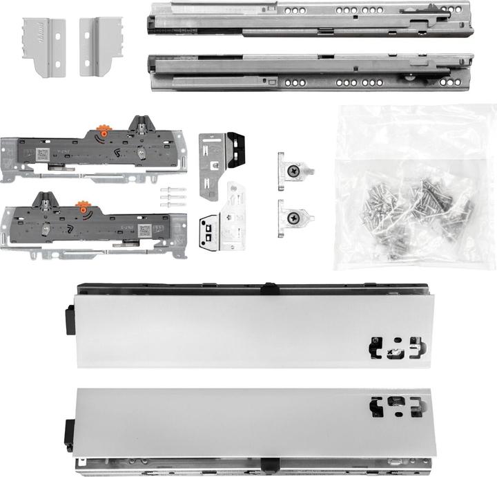 Actual product image Vasalat BLUM drawer runners TANDEM frame height 83mm, 30kg, NL400mm, grey, up to KB600mm