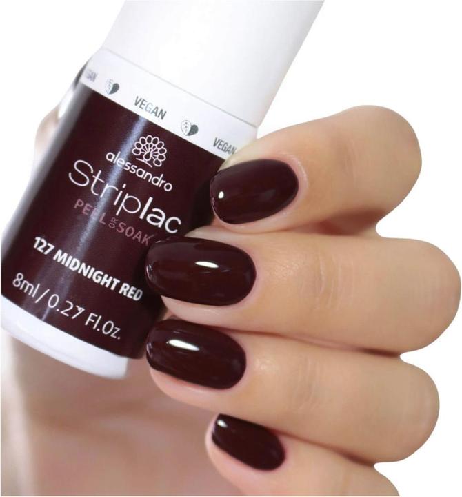 Image du produit Alessandro Striplac Peel or Soak (127 Rouge nuit, Vernis à ongles peel off)