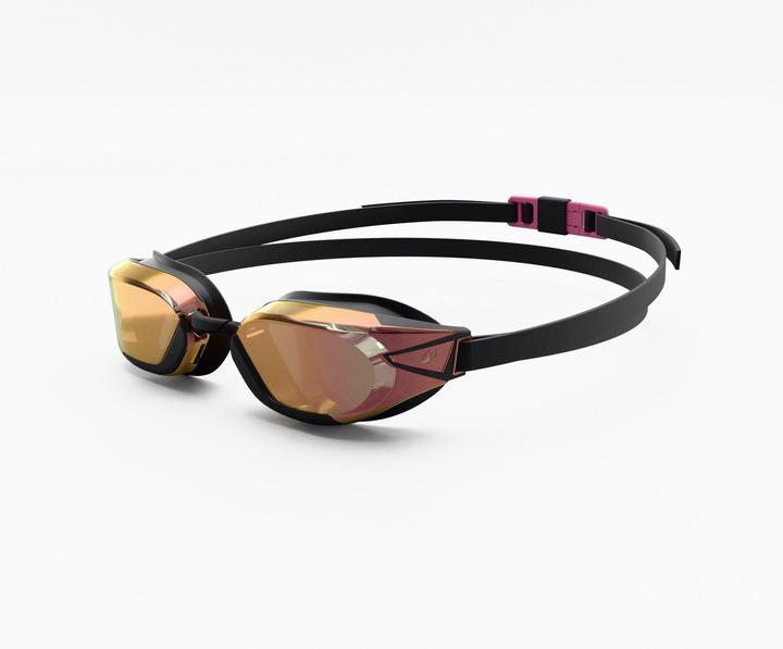 Nabaiji Schwimmbrille verspiegelt Einheitsgrösse - BFast schwarz Gläser rosa (One Size)