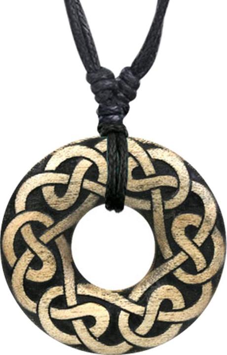 Image du produit Star Piercing Halskette schwarz Anhänger Donut Keltisch aus Krokodilholz (sans laiton, Organique)