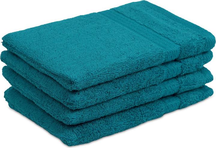 Casativo Set of 4 100% cotton washcloths, petrol (21 x 16 cm)