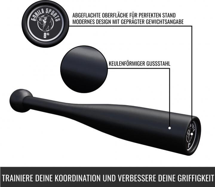 Actual product image Gorilla Sports Indian Clubbells (1 x 8 kg)