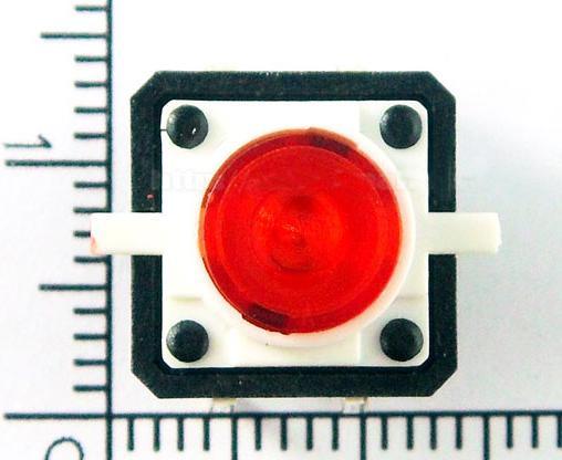 Image du produit Play-Zone Interrupteur de circuit imprimé 12 x 12 X 7 mm avec LED Rouge