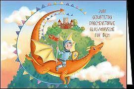 Actual product image Edition Gollong Doppelkarte / Zum Geburtstag (Ritter und Drache) / Quer