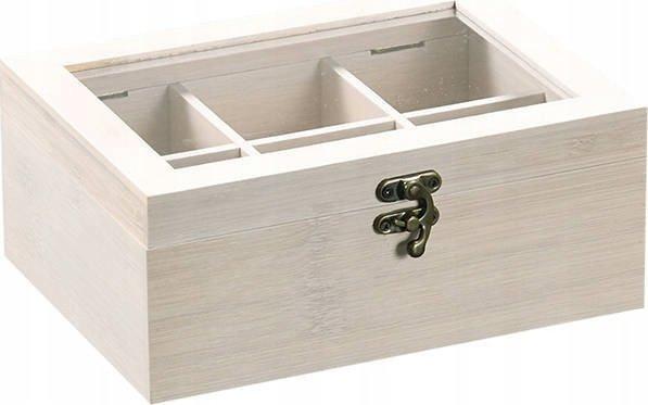 Actual product image Kesper Tea box 6 compartments 21.7x16 white