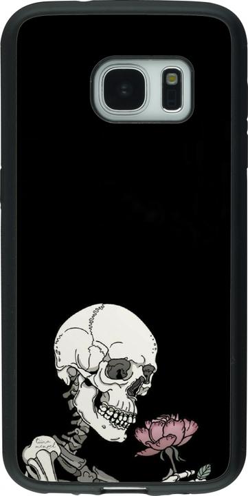 Actual product image PhoneLook Cover silicone black Halloween 2023 rose and skeleton (Samsung Galaxy S7)