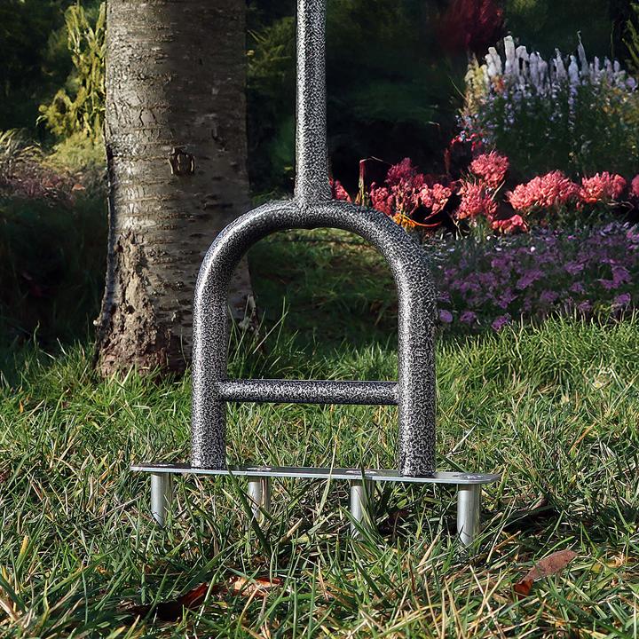 Immagine prodotto Wiltec Hand Aerifizierer Stahl Handaerifizierer T-Griff 4 Zinken Rasenlüfter